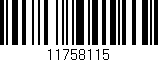 Código de barras (EAN, GTIN, SKU, ISBN): '11758115'