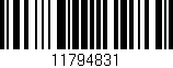 Código de barras (EAN, GTIN, SKU, ISBN): '11794831'