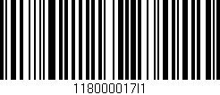 Código de barras (EAN, GTIN, SKU, ISBN): '118000017I1'