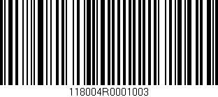 Código de barras (EAN, GTIN, SKU, ISBN): '118004R0001003'