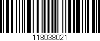 Código de barras (EAN, GTIN, SKU, ISBN): '118038021'