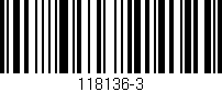 Código de barras (EAN, GTIN, SKU, ISBN): '118136-3'