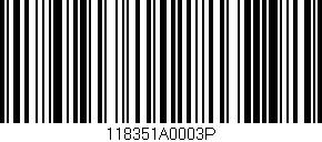 Código de barras (EAN, GTIN, SKU, ISBN): '118351A0003P'