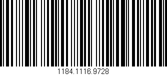Código de barras (EAN, GTIN, SKU, ISBN): '1184.1116.9728'