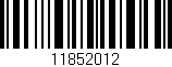 Código de barras (EAN, GTIN, SKU, ISBN): '11852012'