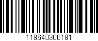 Código de barras (EAN, GTIN, SKU, ISBN): '118640300181'