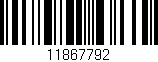 Código de barras (EAN, GTIN, SKU, ISBN): '11867792'