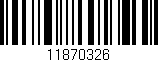 Código de barras (EAN, GTIN, SKU, ISBN): '11870326'