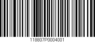 Código de barras (EAN, GTIN, SKU, ISBN): '118807P0004001'