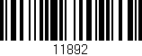 Código de barras (EAN, GTIN, SKU, ISBN): '11892'