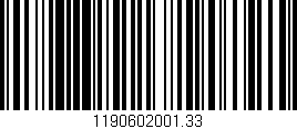 Código de barras (EAN, GTIN, SKU, ISBN): '1190602001.33'