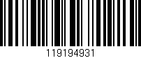 Código de barras (EAN, GTIN, SKU, ISBN): '119194931'