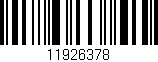 Código de barras (EAN, GTIN, SKU, ISBN): '11926378'