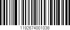 Código de barras (EAN, GTIN, SKU, ISBN): '1192674001038'