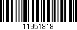 Código de barras (EAN, GTIN, SKU, ISBN): '11951818'