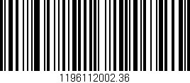 Código de barras (EAN, GTIN, SKU, ISBN): '1196112002.36'