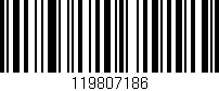 Código de barras (EAN, GTIN, SKU, ISBN): '119807186'