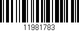 Código de barras (EAN, GTIN, SKU, ISBN): '11981783'