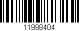 Código de barras (EAN, GTIN, SKU, ISBN): '11998404'