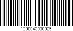Código de barras (EAN, GTIN, SKU, ISBN): '1200043038025'
