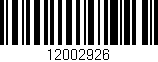 Código de barras (EAN, GTIN, SKU, ISBN): '12002926'
