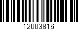 Código de barras (EAN, GTIN, SKU, ISBN): '12003816'