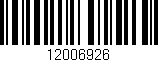 Código de barras (EAN, GTIN, SKU, ISBN): '12006926'
