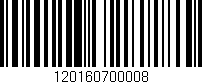 Código de barras (EAN, GTIN, SKU, ISBN): '120160700008'