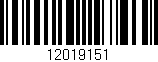 Código de barras (EAN, GTIN, SKU, ISBN): '12019151'