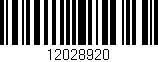 Código de barras (EAN, GTIN, SKU, ISBN): '12028920'