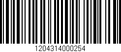 Código de barras (EAN, GTIN, SKU, ISBN): '1204314000254'