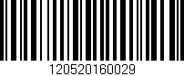 Código de barras (EAN, GTIN, SKU, ISBN): '120520160029'