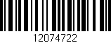 Código de barras (EAN, GTIN, SKU, ISBN): '12074722'