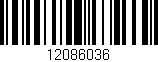 Código de barras (EAN, GTIN, SKU, ISBN): '12086036'
