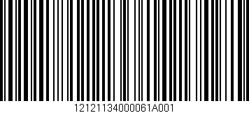 Código de barras (EAN, GTIN, SKU, ISBN): '12121134000061A001'