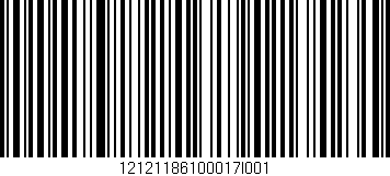 Código de barras (EAN, GTIN, SKU, ISBN): '12121186100017I001'