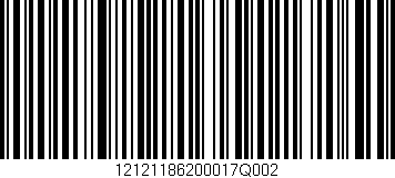 Código de barras (EAN, GTIN, SKU, ISBN): '12121186200017Q002'