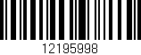 Código de barras (EAN, GTIN, SKU, ISBN): '12195998'