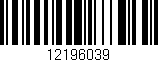 Código de barras (EAN, GTIN, SKU, ISBN): '12196039'