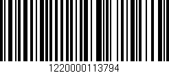 Código de barras (EAN, GTIN, SKU, ISBN): '1220000113794'