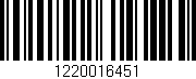 Código de barras (EAN, GTIN, SKU, ISBN): '1220016451'