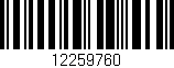 Código de barras (EAN, GTIN, SKU, ISBN): '12259760'