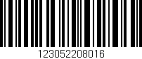 Código de barras (EAN, GTIN, SKU, ISBN): '123052208016'