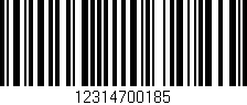 Código de barras (EAN, GTIN, SKU, ISBN): '12314700185'