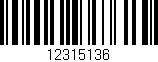 Código de barras (EAN, GTIN, SKU, ISBN): '12315136'