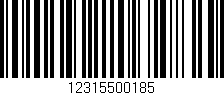 Código de barras (EAN, GTIN, SKU, ISBN): '12315500185'