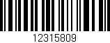 Código de barras (EAN, GTIN, SKU, ISBN): '12315809'
