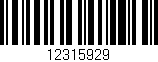 Código de barras (EAN, GTIN, SKU, ISBN): '12315929'