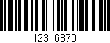 Código de barras (EAN, GTIN, SKU, ISBN): '12316870'