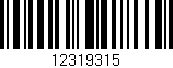 Código de barras (EAN, GTIN, SKU, ISBN): '12319315'